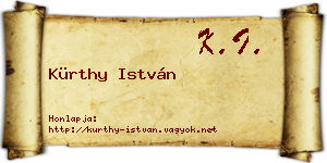 Kürthy István névjegykártya